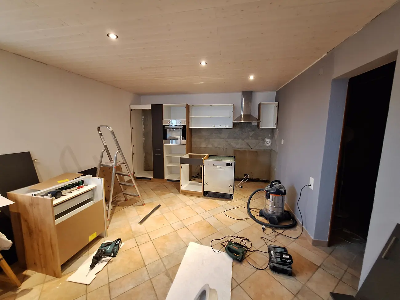 Installation des meubles de cuisine