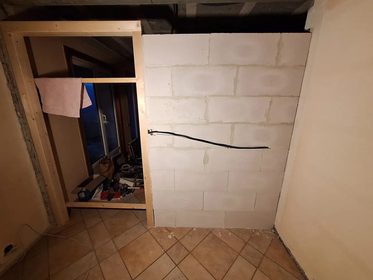 Montage de la nouvelle cloison